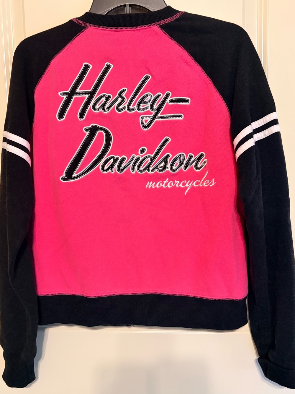 Harley Davidson Jacket Womens L Pink/Black Full Zip Motorcycle - Picture 2 of 8